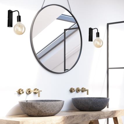 Seinävalaisin ASTRID 1xE27/60W/230V kiiltävä musta