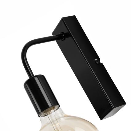 Seinävalaisin ASTRID 1xE27/60W/230V kiiltävä musta