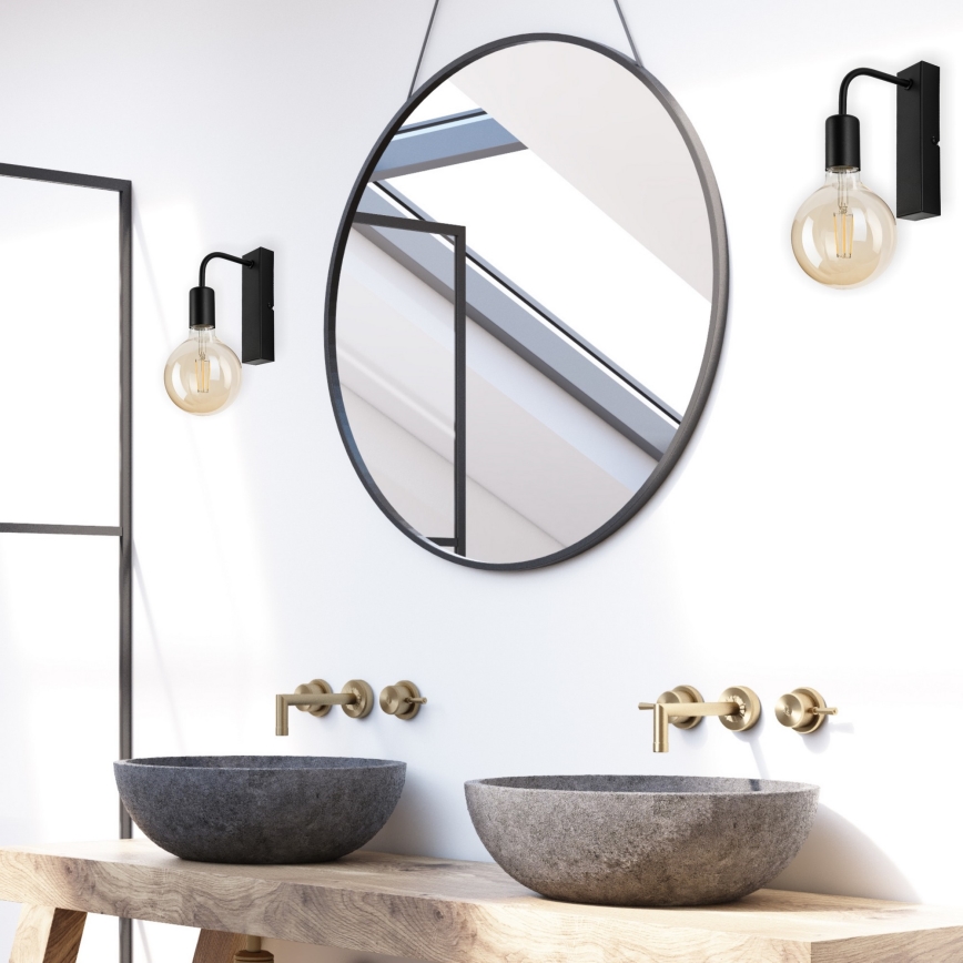 Seinävalaisin ASTRID 1xE27/60W/230V matta musta