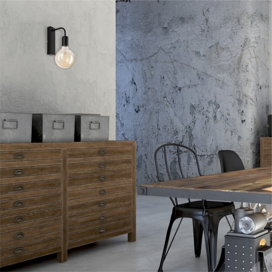 Seinävalaisin ASTRID 1xE27/60W/230V matta musta