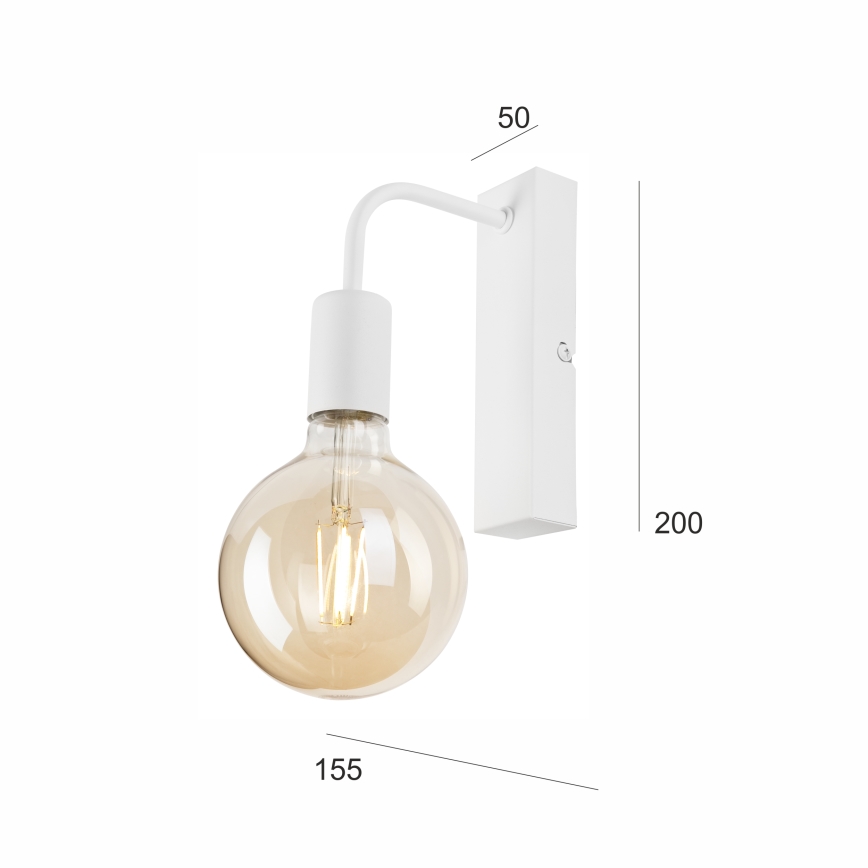 Seinävalaisin ASTRID 1xE27/60W/230V valkoinen