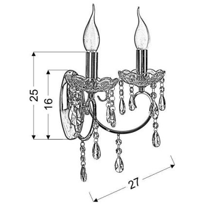 Seinävalaisin AURORA 2xE14/40W/230V