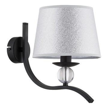 Seinävalaisin BARNI 1xE14/10W/230V musta/hopea