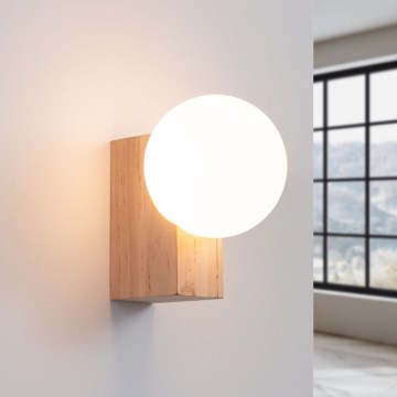 Seinävalaisin BULBO 1xG9/8W/230V pyökki/valkoinen