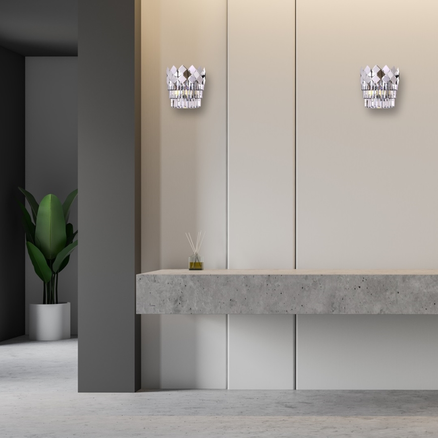 Seinävalaisin CARISMA 2xE14/40W/230V kiiltävä kromi