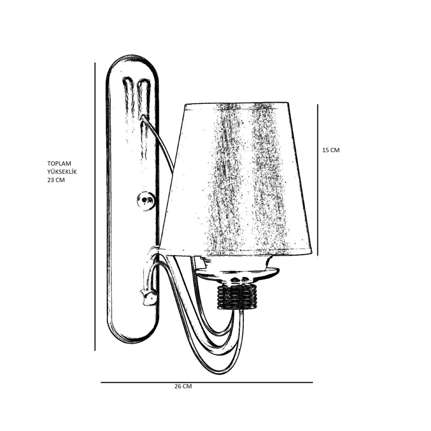 Seinävalaisin CLASSIC 1xE27/40W/230V pronssi/beige