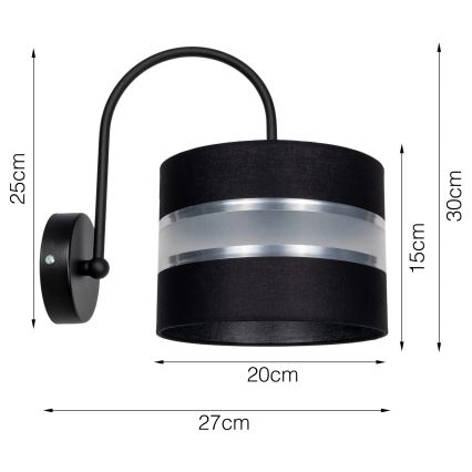 Seinävalaisin CORAL 1xE27/60W/230V musta