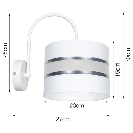 Seinävalaisin CORAL 1xE27/60W/230V valkoinen