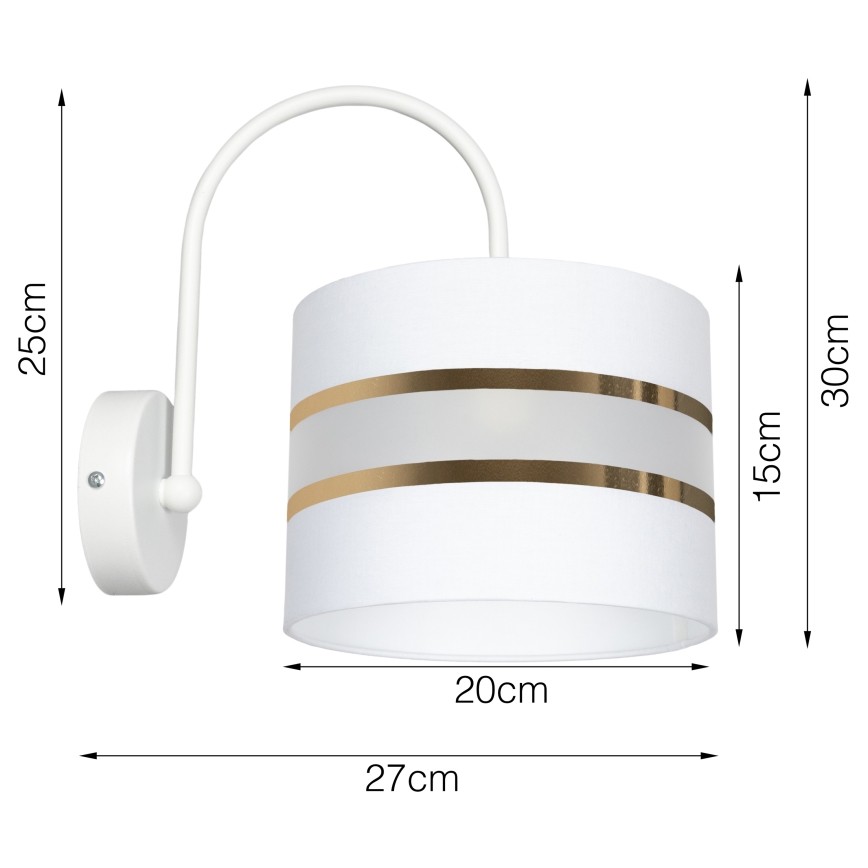 Seinävalaisin CORAL 1xE27/60W/230V valkoinen