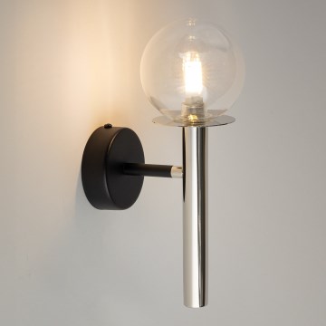 Seinävalaisin DAISY 1xG9/12W/230V kiiltävä kromi/musta/läpinäkyvä