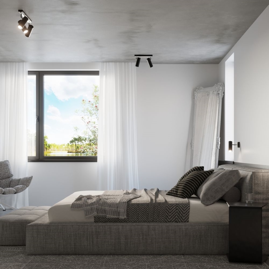 Seinävalaisin DIREZIONE 1xGU10/40W/230V musta