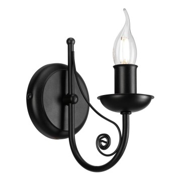 Seinävalaisin DONATO 1xE14/40W/230V musta