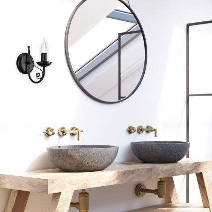 Seinävalaisin DONATO 1xE14/40W/230V musta