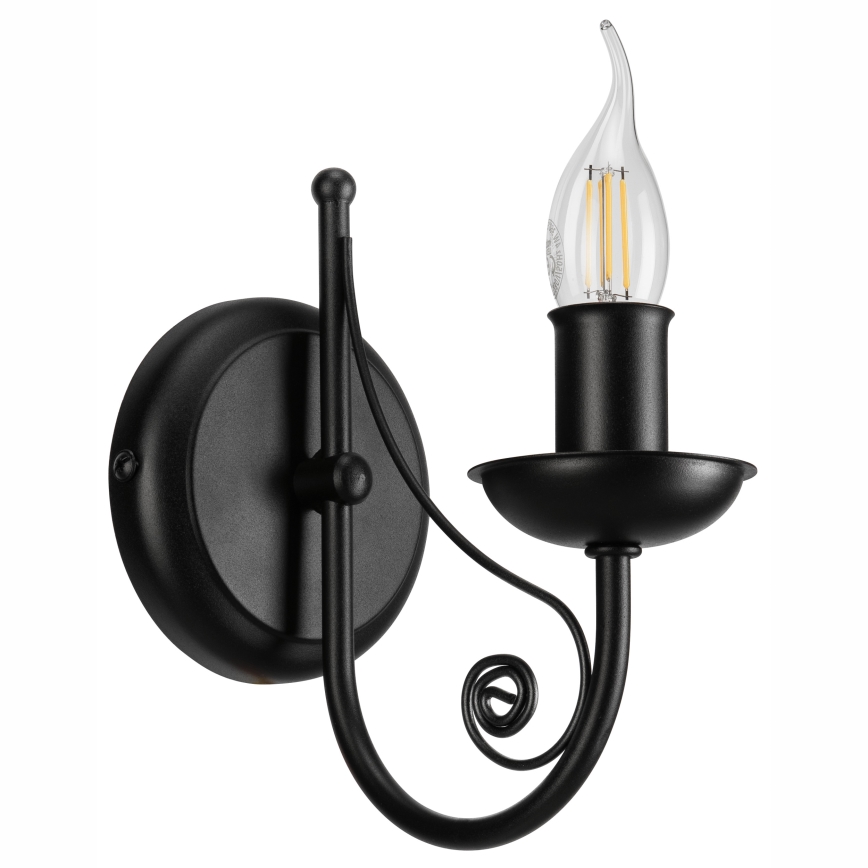 Seinävalaisin DONATO 1xE14/40W/230V musta