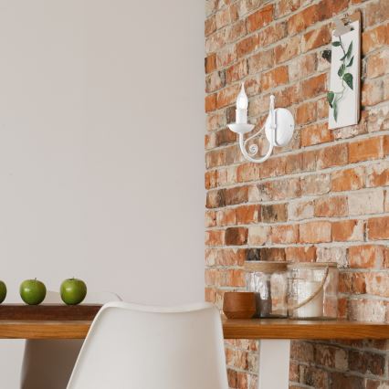 Seinävalaisin DONATO 1xE14/40W/230V valkoinen