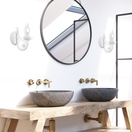 Seinävalaisin DONATO 1xE14/40W/230V valkoinen