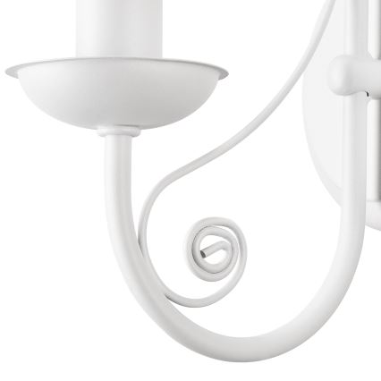 Seinävalaisin DONATO 1xE14/40W/230V valkoinen