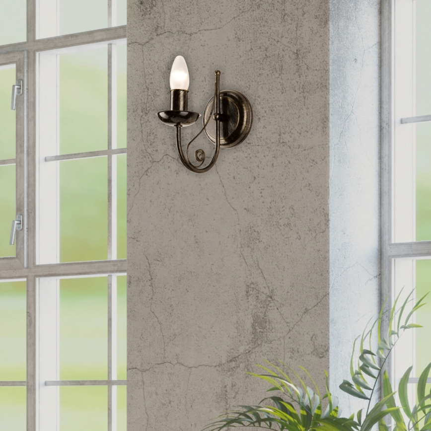 Seinävalaisin DONATO 1xE14x40W/230V patina