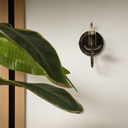 Seinävalaisin DONATO 1xE14x40W/230V patina