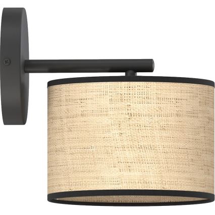 Seinävalaisin ECO 1xE27/15W/230V beige/rottinki
