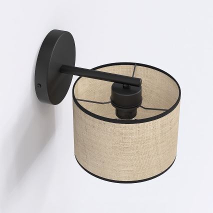 Seinävalaisin ECO 1xE27/15W/230V beige/rottinki