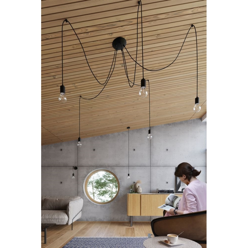 Seinävalaisin EDISON 1xE27/60W/230V musta