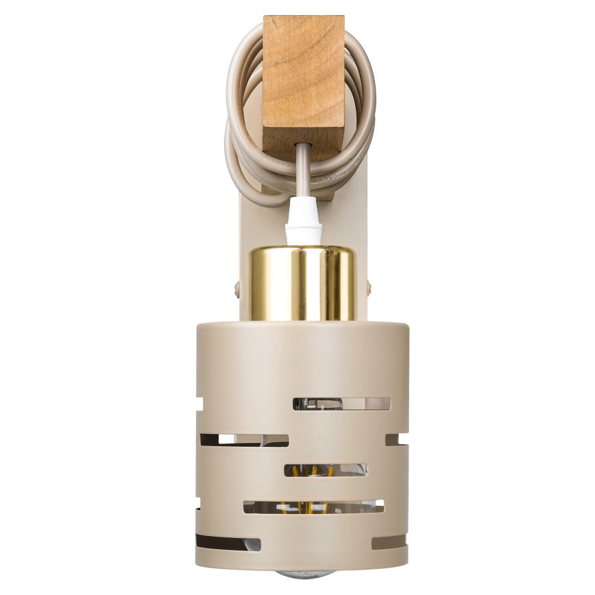 Seinävalaisin ELEN 1xE27/35W/230V beige/kultainen/ruskea