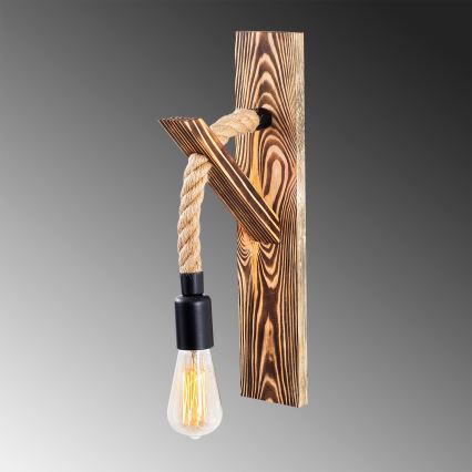 Seinävalaisin EREBOS 1xE27/40W/230V ruskea