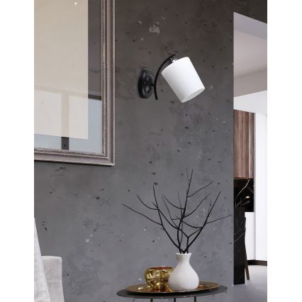 Seinävalaisin ESNYR 1xE27/40W/230V musta/valkoinen