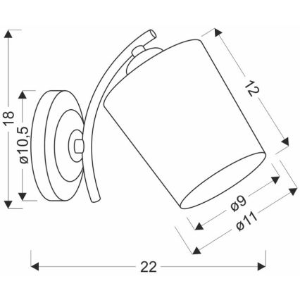 Seinävalaisin ESNYR 1xE27/40W/230V musta/valkoinen