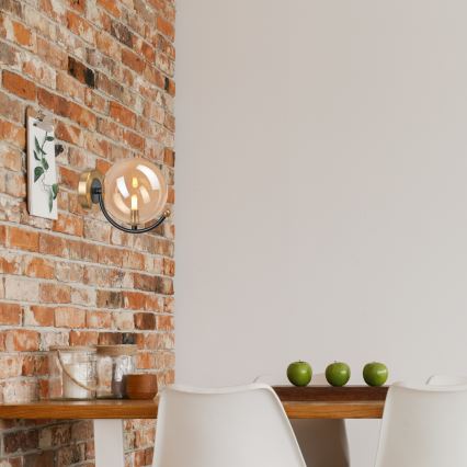 Seinävalaisin GEORGIA 1xE14/5W/230V kulta/savuinen beige