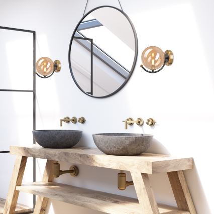 Seinävalaisin GEORGIA 1xE14/5W/230V kulta/savuinen beige