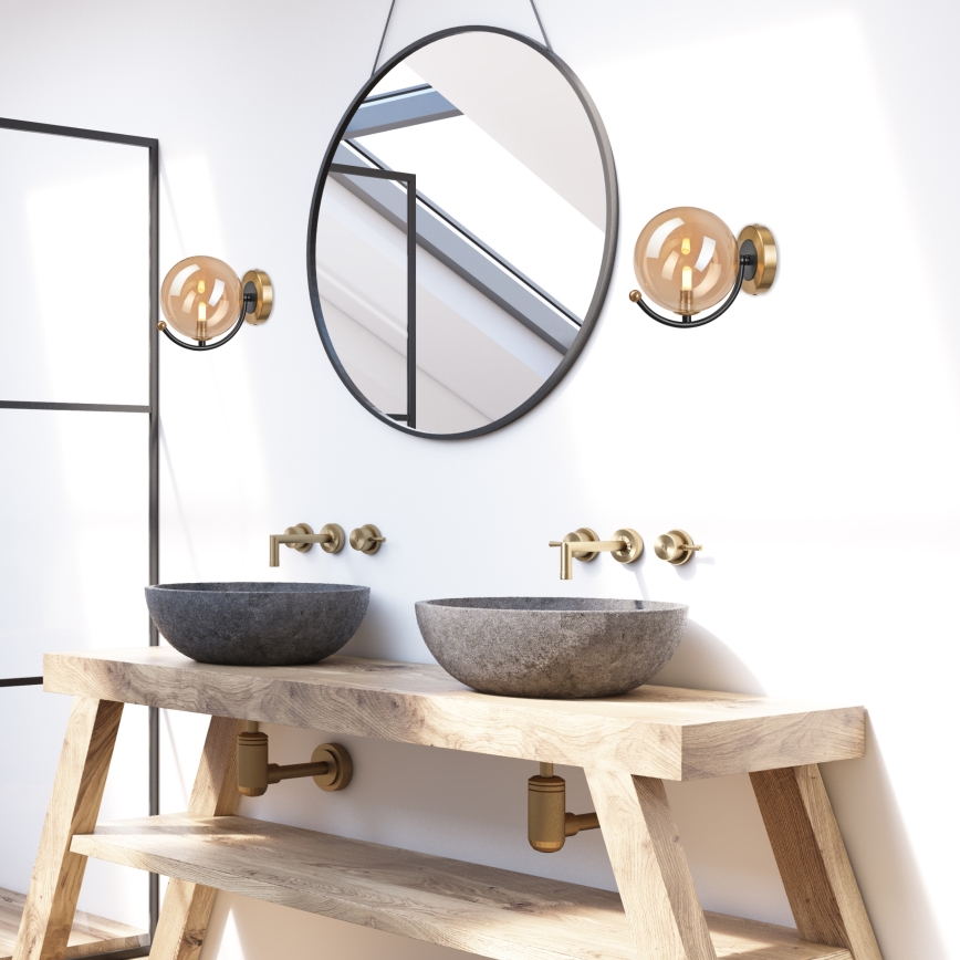 Seinävalaisin GEORGIA 1xE14/5W/230V kulta/savuinen beige