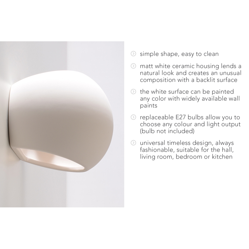 Seinävalaisin GLOBE 1xE27/60W/230V valkoinen