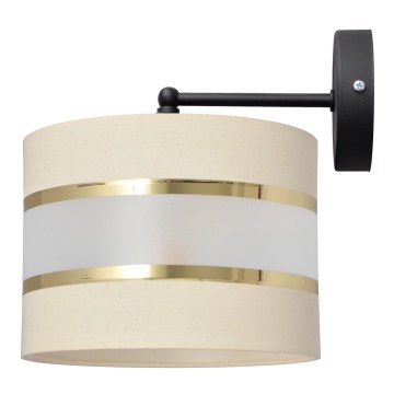 Seinävalaisin HELEN 1xE27/15W/230V kerma/musta/kultainen