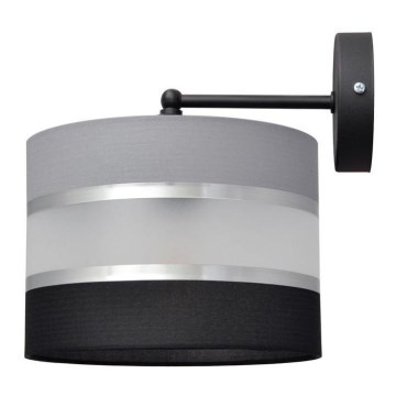 Seinävalaisin HELEN 1xE27/15W/230V musta/harmaa/hopea