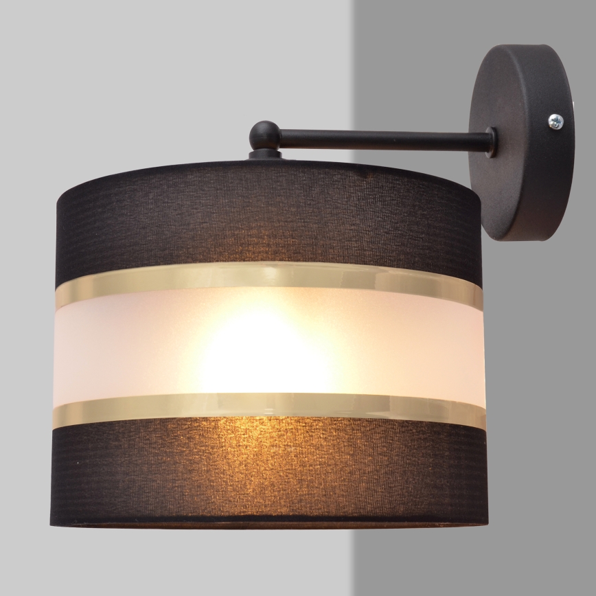 Seinävalaisin HELEN 1xE27/15W/230V musta/kulta