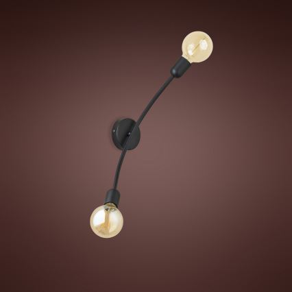 Seinävalaisin HELIX 2xE27/60W/230V musta