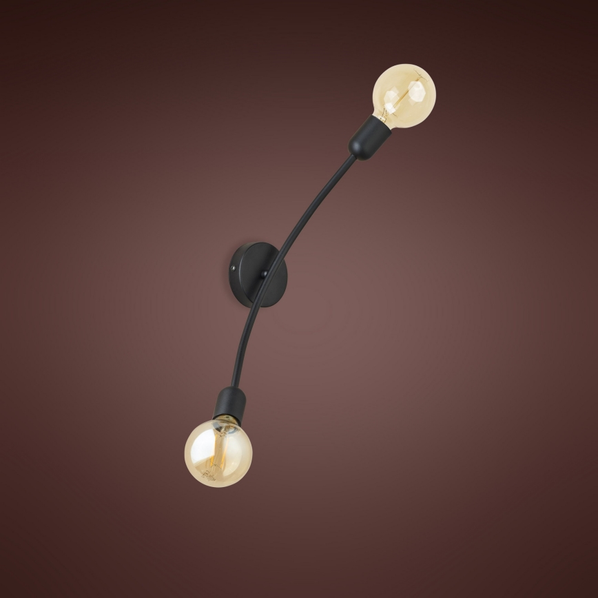 Seinävalaisin HELIX 2xE27/60W/230V musta