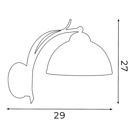 Seinävalaisin KORFU 1xE27/60W/230V