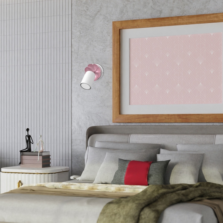 Seinävalaisin KUKKA 1xGU10/8W/230V valkoinen