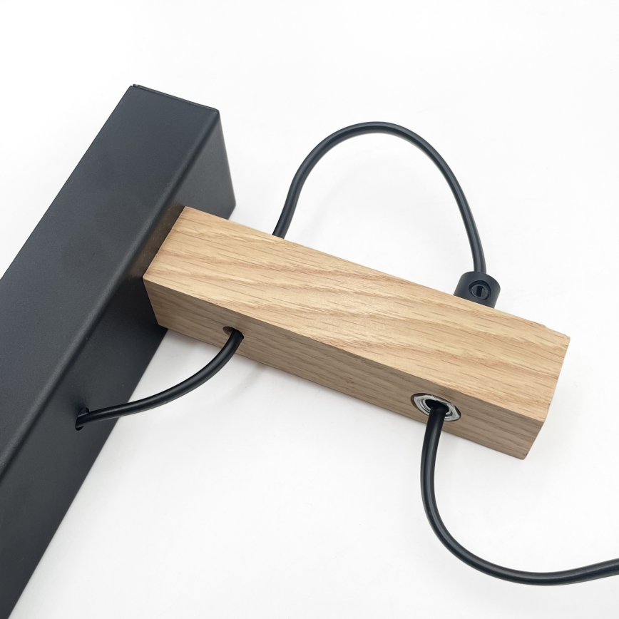 Seinävalaisin LEANDRA 1xE27/15W/230V tammi/musta