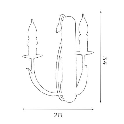 Seinävalaisin LOARA 2xE14/60W/230V