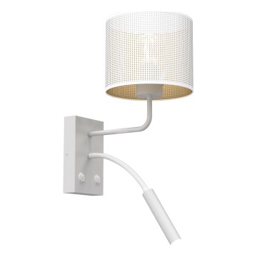 Seinävalaisin LOFT SHADE 1xE27/60W+1xG9/8W/230V valkoinen/kultainen