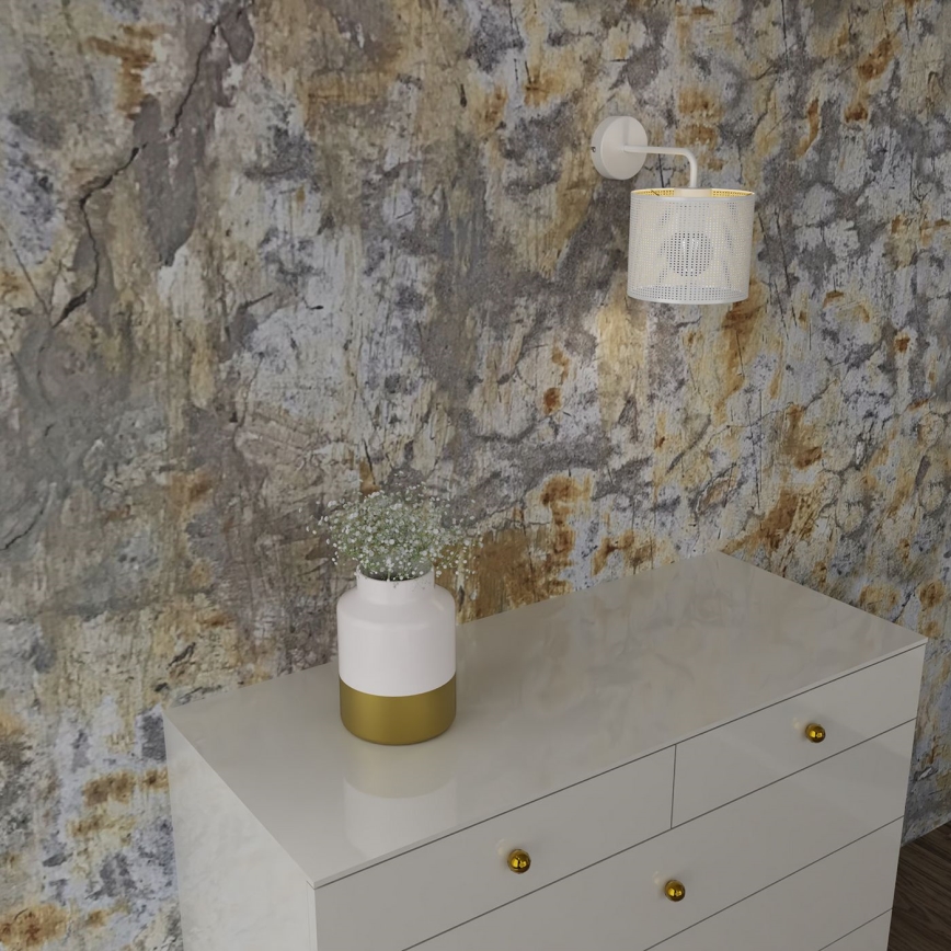 Seinävalaisin LOFT SHADE 1xE27/60W/230V valkoinen/kultainen