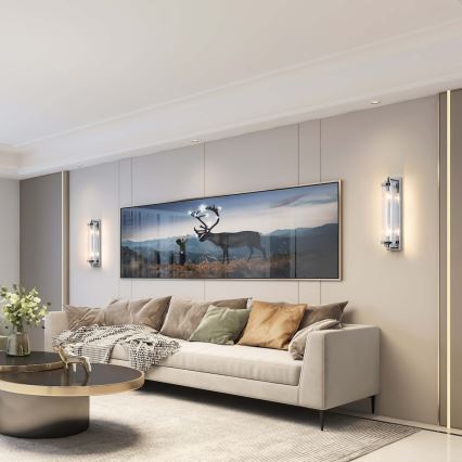 Seinävalaisin LORENZO 2xE14/40W/230V kiiltävä kromi