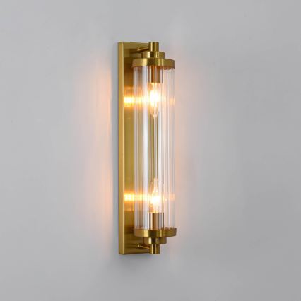 Seinävalaisin LORENZO 2xE14/40W/230V kultainen