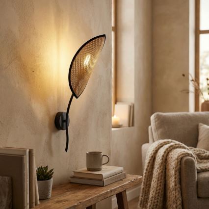 Seinävalaisin LOTUS 1xE14/10W/230V musta/beige