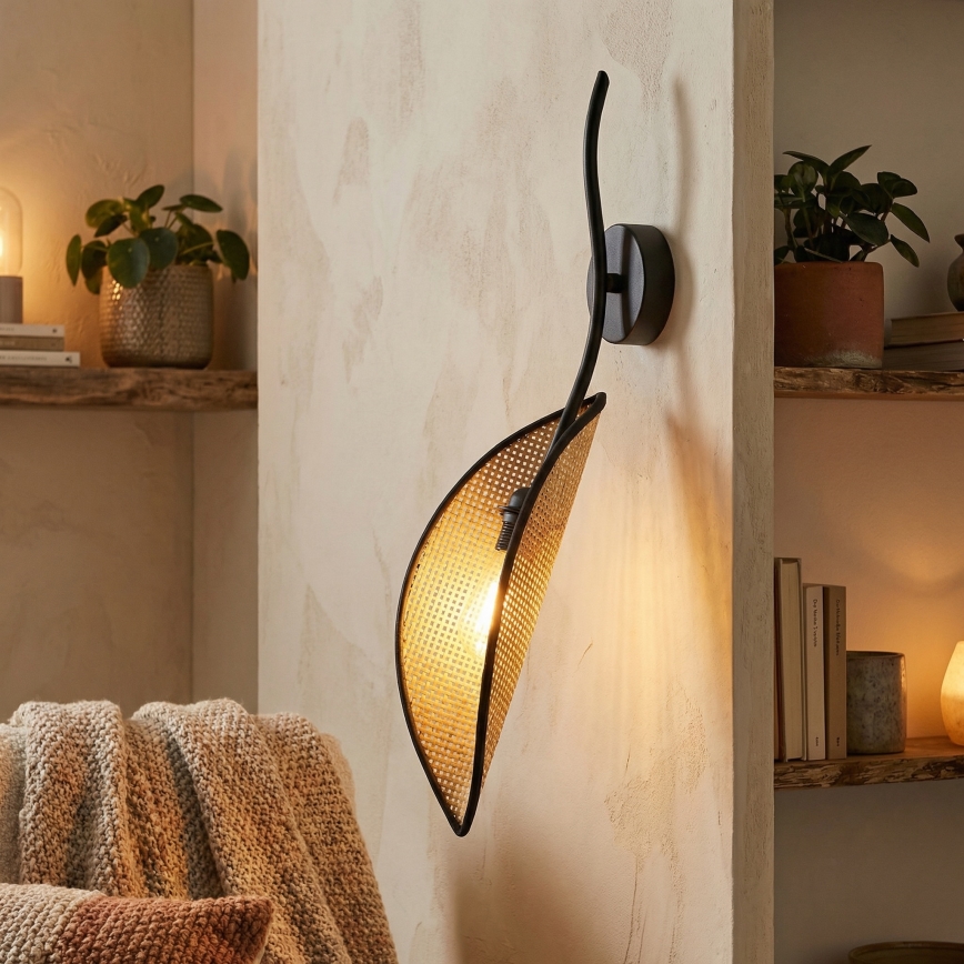 Seinävalaisin LOTUS 1xE14/10W/230V musta/beige