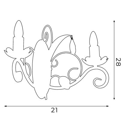 Seinävalaisin LUCE 2xE14/60W/230V